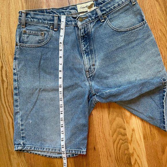 Eddie Bauer Outdoor Outfitter Mens Denim Blue Jean Medium Wash Shorts Size 34 - Picture 10 of 14